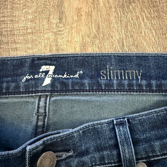 7 For All Mankind Slimmy Jeans Men's 36 Dark Wash - Picture 7 of 8